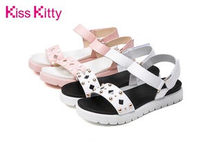 Kiss Kitty专柜同款2016夏新款时尚镂空中性时尚厚底凉鞋