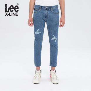 Lee X-LINE2019年男款破洞修身小脚