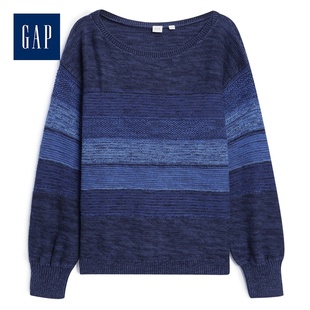 [Gap]女装|拼色圆领针织衫