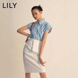 lily纯棉条纹衬衫