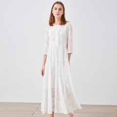 白色蕾丝连衣裙女2020新款夏装气质