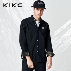 kikc长袖衬衫男新款韩版衬衣