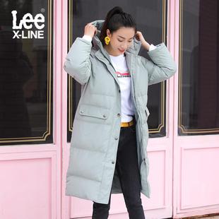 Lee X-LINE2019秋冬女青绿色长款连