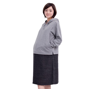 日本犬印孕妇连衣裙长袖中长款加厚卫衣孕妇连衣裙哺乳衣
