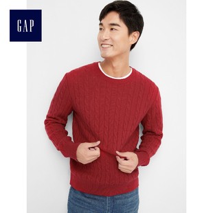 预售Gap男装圆领套头长袖毛衣