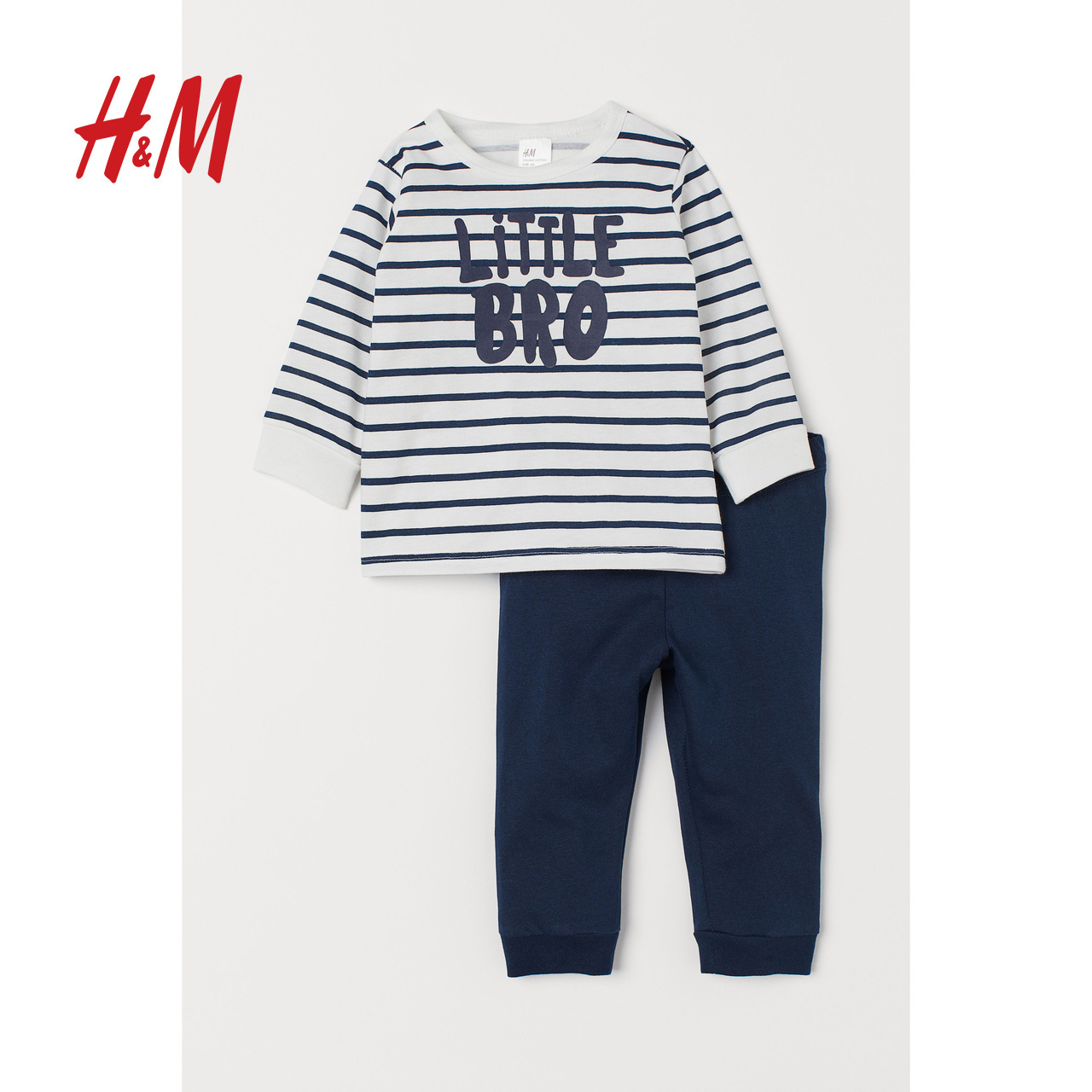 hm 童装婴儿宝宝秋冬套装秋装新款衣服长裤
