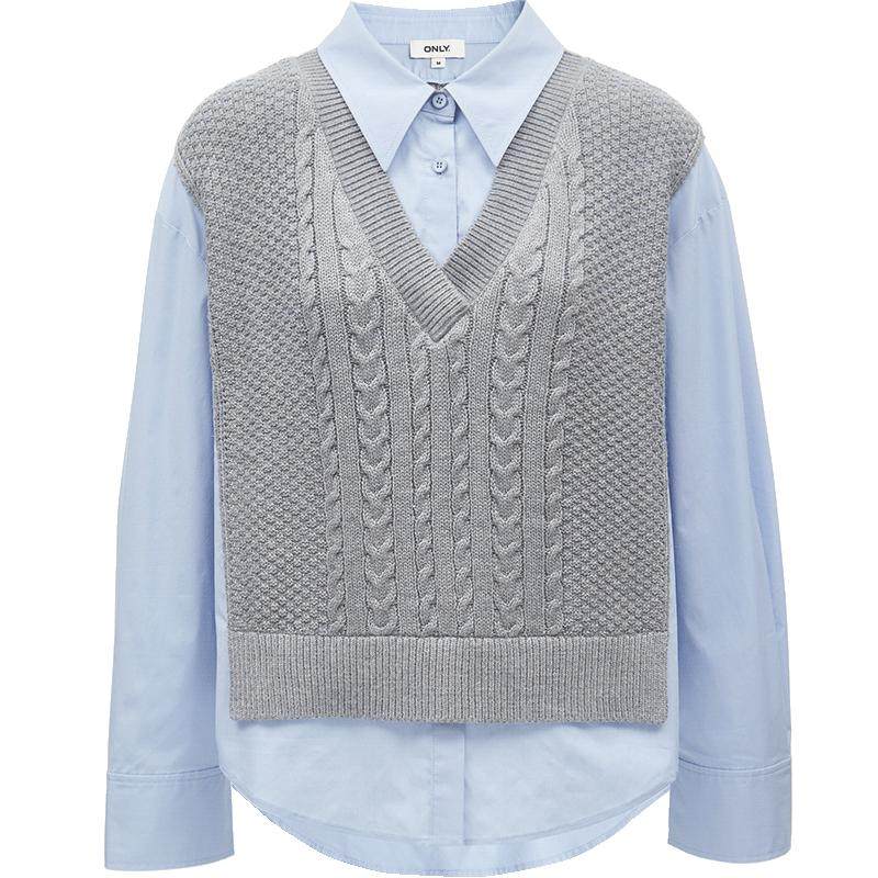 2024春装简约纯色宽松廓形百搭大气飘带立领女式长袖衬衫