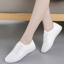 2020 summer new Korean version leather flat sole small white shoes women's soft sole anti slip versatile simple