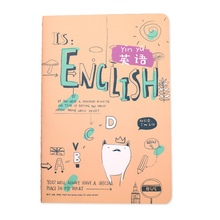 English junior high school students four lines three grid English primary school students English notebook small fresh
