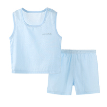 婴儿空调服薄款 新生儿童内衣套装纯棉夏季无袖短裤