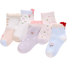 Girls socks pure cotton spring and autumn children socks spring and summer thin summer baby ventilation