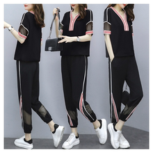 Europe station 2020 summer new leisure sports suit women's Korean version is loose and slim