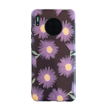 紫色雏菊花朵适用华为mate30手机壳mate20艺术浮雕ma