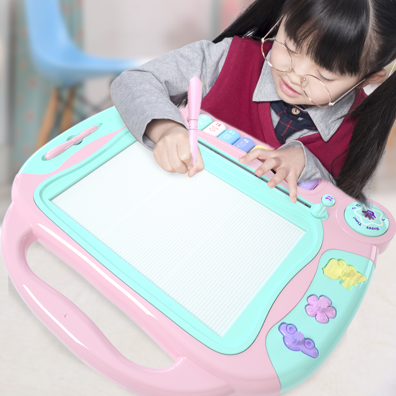 画板儿童磁性笔婴幼儿写字板涂鸦绘画板2岁宝宝彩色磁力大号1-3岁