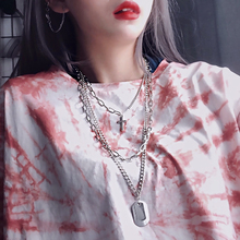 Fashion brand Necklace female ins style hip hop net red Korean version sweater chain male Harajuku pendant personality