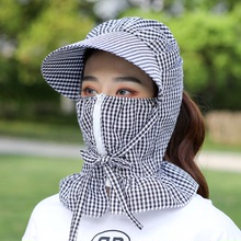 Summer cycling full face sunshade hat for women sunscreen Korean version with ultra violet big edge mom