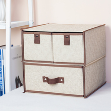 内衣收纳盒抽屉式布艺内裤整理箱家用双层储物柜盒