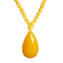 Honey wax water drop with shape pendant chicken oil yellow Ping'an Wushi brand sweater chain