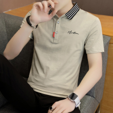 Summer short sleeve t-shirt men's Korean shirt collar polo shirt with leading trend