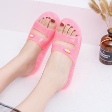 2019 crystal plastic indoor slippers women's summer jelly color bathroom cool slippers transparent anti