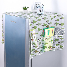 透明印花防水冰箱盖布家用冰箱罩盖巾冰柜防尘罩挂袋