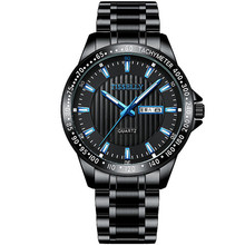 New black technology concept watch men's full automatic quartz watch double calendar night light waterproof