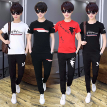 Summer Boys' 12-15-year-old short sleeve T-shirt sports suit 13 handsome two piece set 14 preliminary