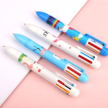 韩国创意可爱6支装六色彩色按动圆珠笔多色小清新日