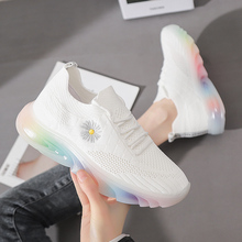 Rainbow bottom small white shoes female mesh breathable coconut shoes female summer small daisy versatile students
