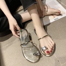 2020 new summer sandals, fairies, flat toed beach shoes, fashionable wear in