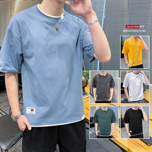 2020 summer short sleeve t-shirt men's Korean loose base shirt men's fashion brand ins half sleeve