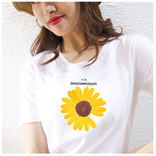 Pure cotton white short sleeve female T-shirt student's personality letter simple loose large size top male
