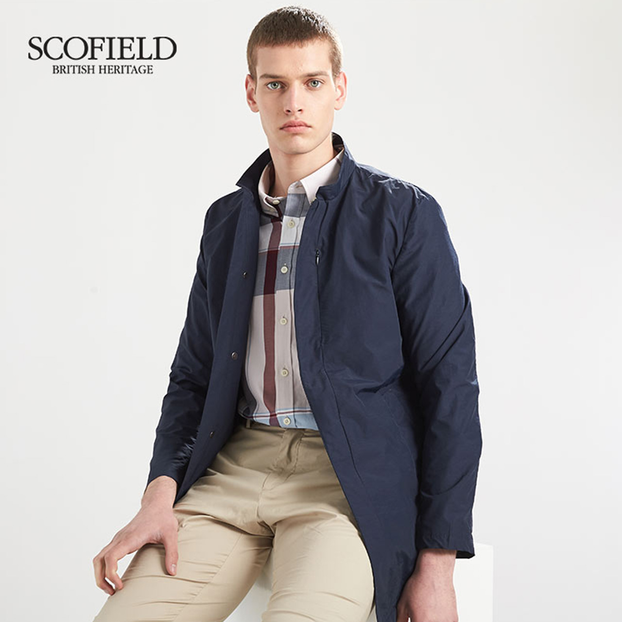 scofield2019春季新品男风衣英伦风