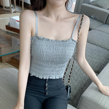 Summer women's Korean bottoming shirt with short vest, large size, top and bra