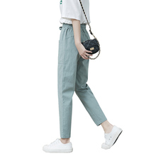 Cotton and linen Leggings women's Linen 2020 new spring and summer thin sports loose 9 points