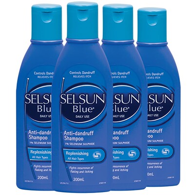 2折 澳大利亚selsun保湿去屑洗发水 柔顺止痒无硅油护发200ml*4